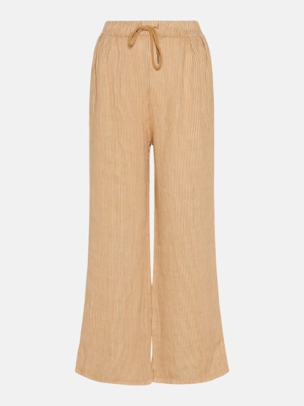 18870, Pants Stripe, Linen - New Camel Stripe 1