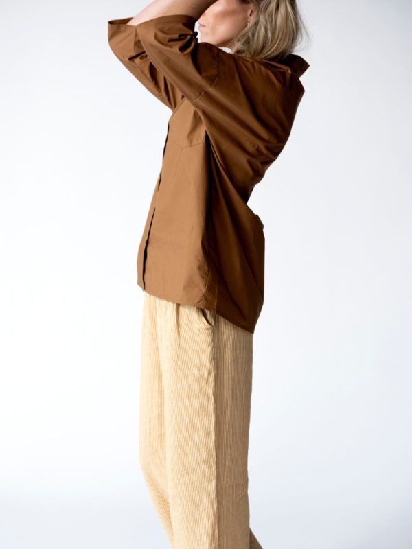 18870, Pants Stripe, Linen - New Camel Stripe 3