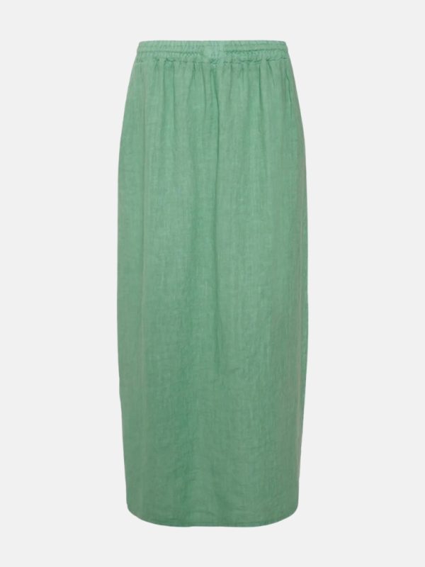 Hildur, Long Skirt, Linen - Dusty Mint 1
